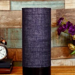foziq Brown & Blue Textured Wooden Table Lamps-image-99