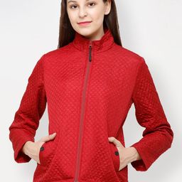 HOUSE OF VEDAS Mock Collar Lightweight Quilted Jacket-11