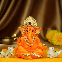 Ekhasa Yellow Small Ganesh Idol Religious Showpiece-6