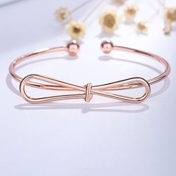 MYKI Cubic Zirconia Rose Gold-Plated Kada Bracelet-4