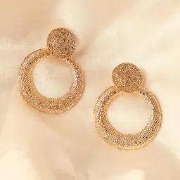 SOHI Women Gold Plated Contemporary Drop Earrings-37
