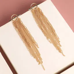 SOHI Women Gold-Plated Contemporary Drop Earrings-41