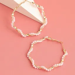 SOHI Women Gold Plated Circular Hoop Earrings-41