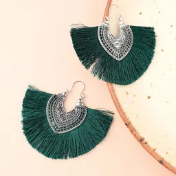 SOHI Gold Plated Contemporary Drop Earrings-image-26