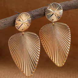 SOHI Gold-Toned & Gold Plated Contemporary Drop Earrings-30