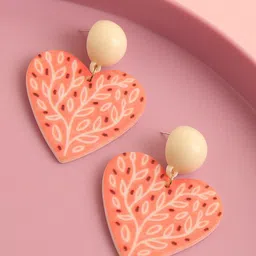 SOHI Pink Contemporary Drop Earrings-image-61