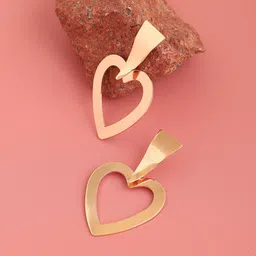 SOHI Women Gold Plated Heart Shaped Drop Earrings-image-97