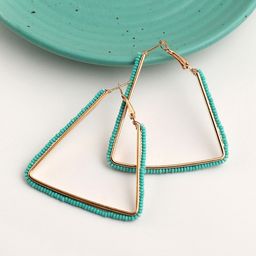 SOHI Blue Gold Plated Geometric Drop Earrings-80