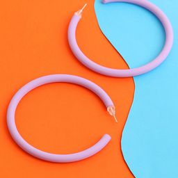 SOHI Purple Gold Plated Circular Hoop Earrings-53