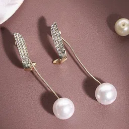 SOHI Silver-Plated Contemporary Drop Earrings-71