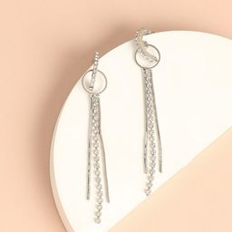 SOHI Silver Plated Contemporary Drop Earrings-26