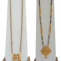 Ramdev Art Fashion Jwellery Set Of 2 Gold-Plated Artificial Stones and Beads Mangalsutra-2