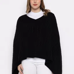 513 Self Design Acrylic Poncho-10