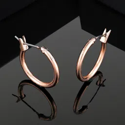 Estele Rose Gold-Plated Circular Hoop Earrings-31