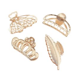 Krelin Women Gold-Toned Pack of 4 Claw Clip-image-94