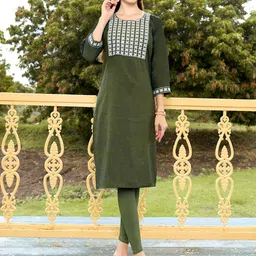 Anouk Ethnic Motifs Yoke Design Pure Cotton Straight Kurta-30