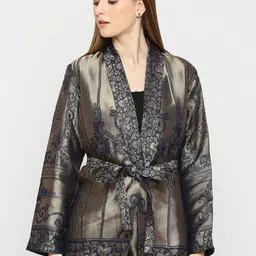 Cloth Haus India Women Floral Lightweight Longline Tailored Jacket-image-28