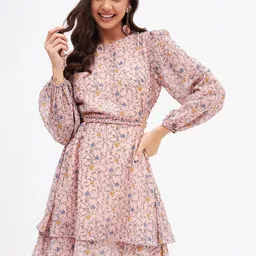 Kibo Floral Georgette Dress-image-30