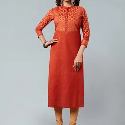 Jevi Prints Ethnic Motifs Printed Cotton Straight Kurta-picture-26
