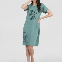 Duchess Typography Printed T-shirt Nightdress-image-61