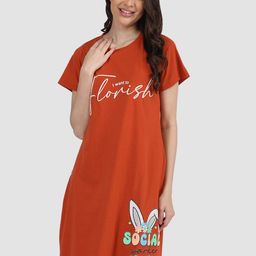 Duchess Typography Printed T-shirt Nightdress-image-39
