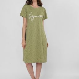 Duchess Typography Printed Round Neck T-shirt Nightdress-image-17