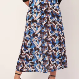 Moomaya Printed A-Line Midi Skirt-picture-18