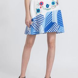 SHAYE Printed Flared Cotton Mini Skirts-image-8