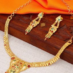 Sukkhi Gold-Plated Necklace and Earrings-image-75