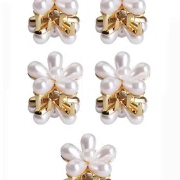 VAGHBHATT Set of 5 Beaded Pearl Claw Clip-26