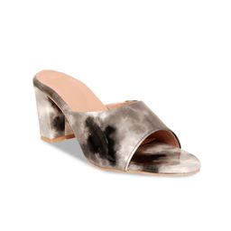 Glitzy Galz Grey Textured Block Peep Toes-29