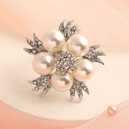 SOHI Silver-Plated & White Stone-Studded & Pearl Beaded Adjustable Finger Rings-34