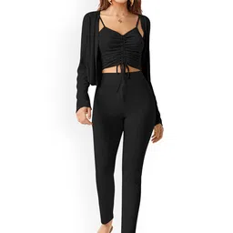 ODETTE V-Neck Acrylic Top With Front Open Jacket & Trouser Co-Ords-picture-37