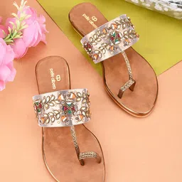 pelle albero Embellished One Toe Flats-image-74