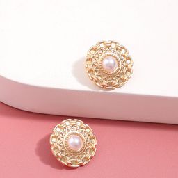SOHI Gold-Toned Contemporary Studs Earrings-image-21