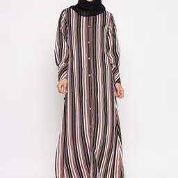 NABIA Women  Striped Burqa-image-88