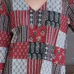 Freesia Array V Neck Floral Printed Night suit image 2