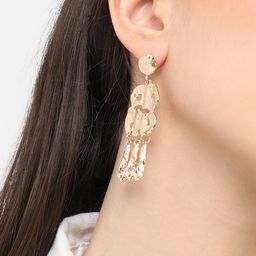 SOHI Gold-Plated Contemporary Drop Earrings image 5