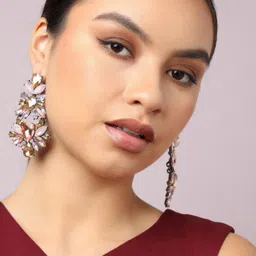 SOHI Multicoloured Gold Plated Teardrop Shaped Drop Earrings image 5
