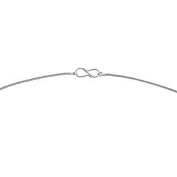 Estele Rhodium-Plated O-Alphabet Charm Pendant With Chain image 5