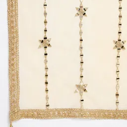 Clora Creation Floral Embroidered Mirror Work Dupatta With Tasslled Border image 2