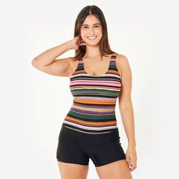 Women’s swimming 1-piece shorty swimsuit - Dova bora pink-image-16