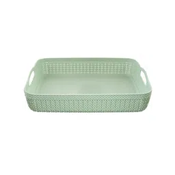 Kuber Industries Cream 2-Pieces Multipurpose Large Size Net Office Tray with Handle image 3