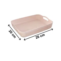 Kuber Industries Cream 2-Pieces Multipurpose Large Size Net Office Tray with Handle image 5