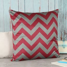 India Circus by Krsnaa Mehta Red & Grey Geometric Velvet Square Cushion Covers-image-70