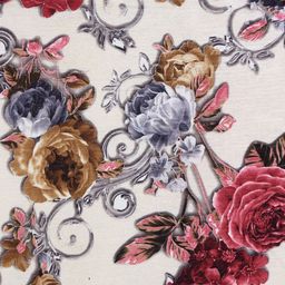 Arrabi White & Brown Set of 5 Floral Square Cushion Covers image 2