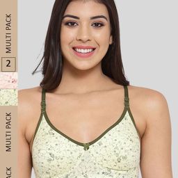 Fasense Pack of 2 Floral Printed Cotton Non Padded Bra-picture-58