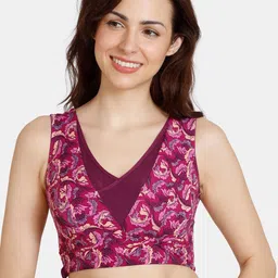 Zivame Women Purple & Beige Floral Printed Side Closure Bra-image-67