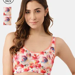Inner Sense Peach-Coloured & Red Floral Bra-image-11