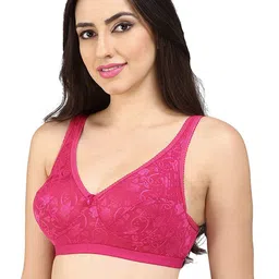 Bralux Floral Lace Non-Padded Non-Wired All Day Comfort Seamless Bra-image-3